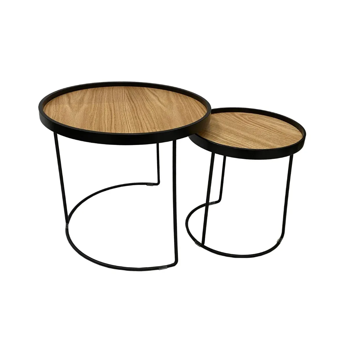 AT LENORA SET Fekete design Dohányzóasztal