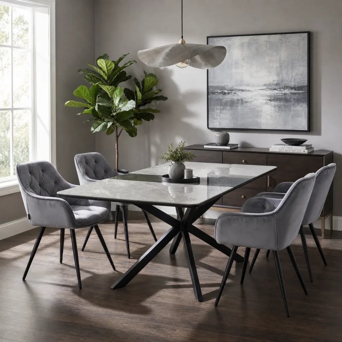 DL FELIX / DL CHERRY  Grey elegant Indoor dining set