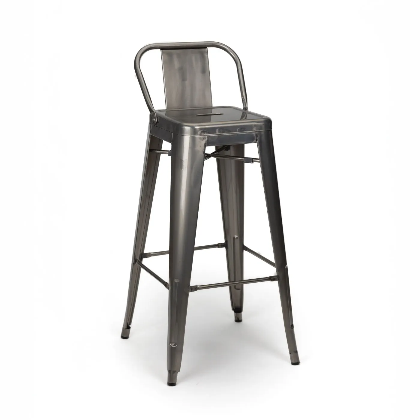 AT FACTORY Silver industrial Metal indoor bar stool