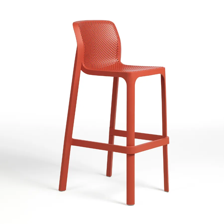 NARDI NET STOOL Red modern Plastic outdoor bar stool