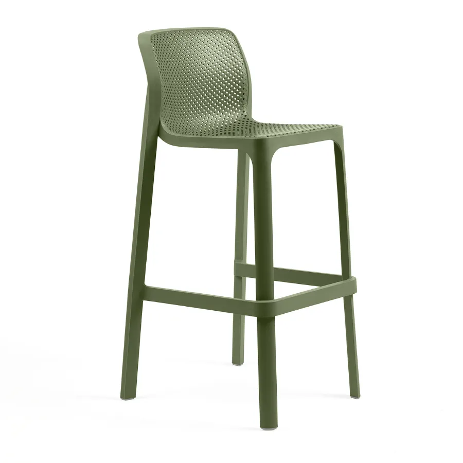 NARDI NET STOOL Green modern Plastic outdoor bar stool