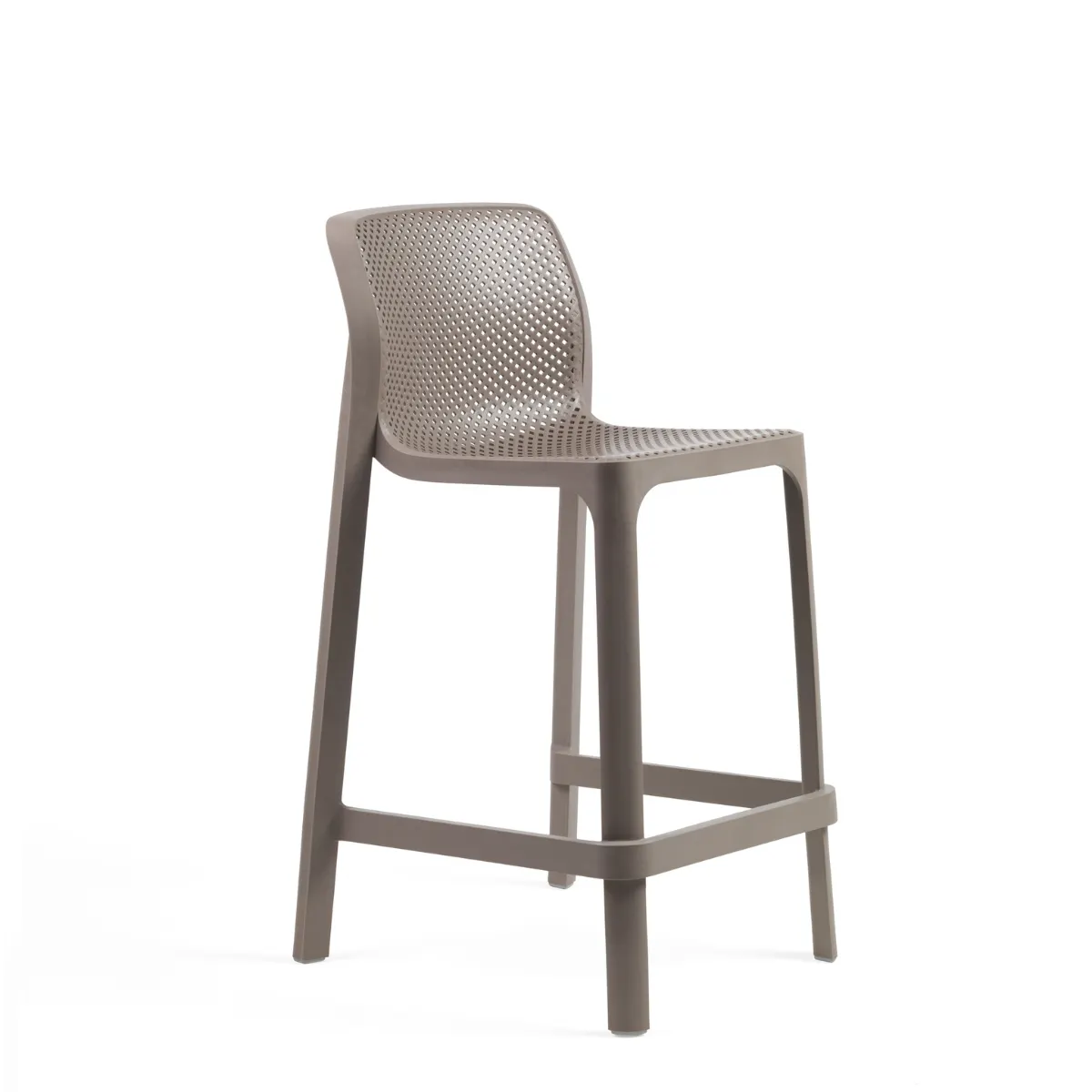 NARDI NET STOOL MINI Taupe design Plastic outdoor bar stool