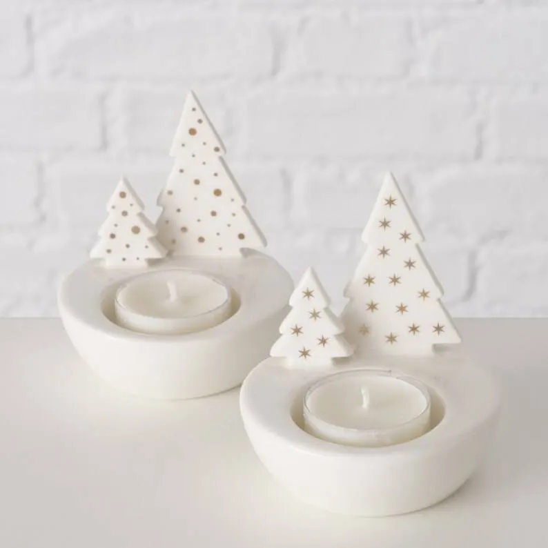 B CANDLELIT 2db White design Table decoration – product image