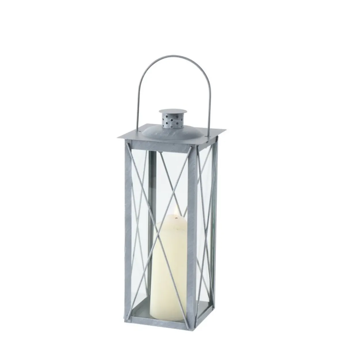 B CANDLE Lámpás 36cm Ezüst design Beltéri dekor