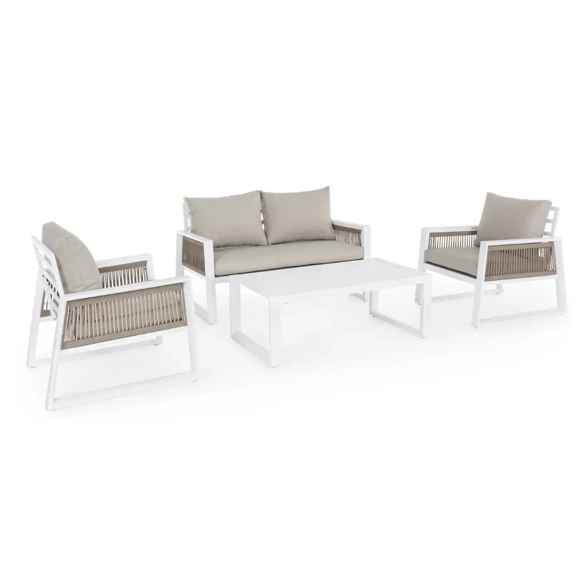 BT DIVA Fehér, Bézs design Kültéri lounge szett