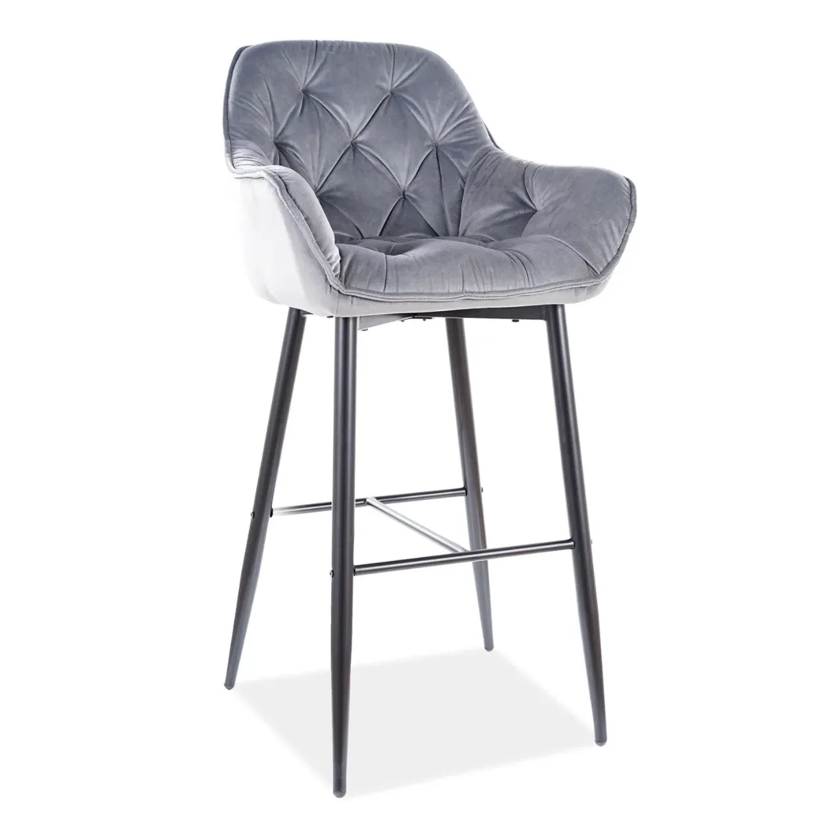 SI CHERRY VELVET 105 Grey design Upholstered indoor bar stool – product image