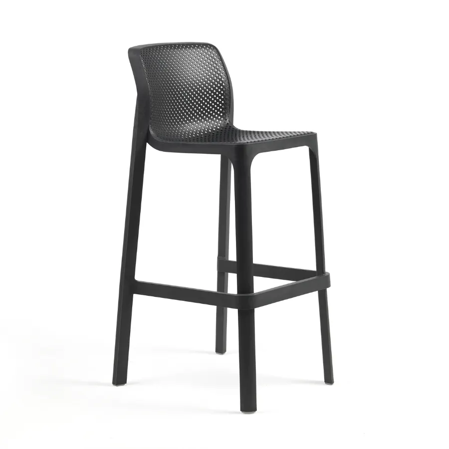 NARDI NET STOOL Grey modern Plastic outdoor bar stool