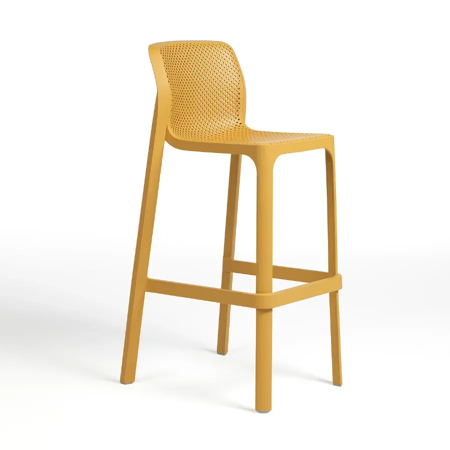 NARDI NET STOOL Yellow modern Plastic outdoor bar stool