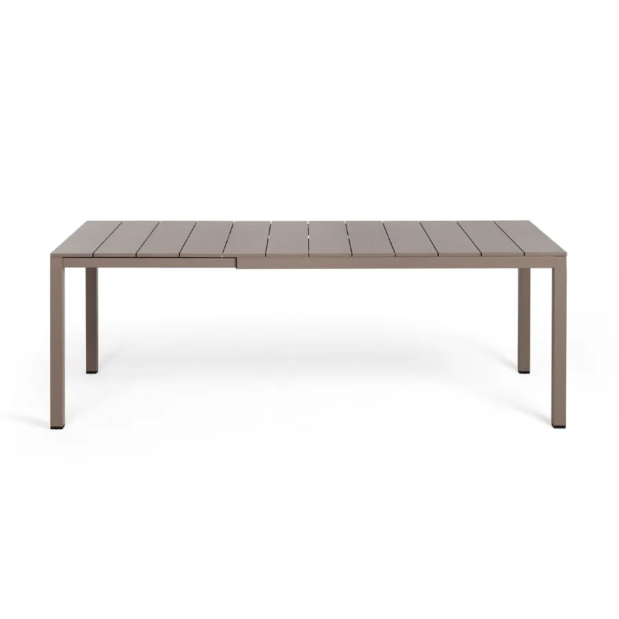 NARDI RIO ALU 140-210 EXT Taupe modern Dining Table
