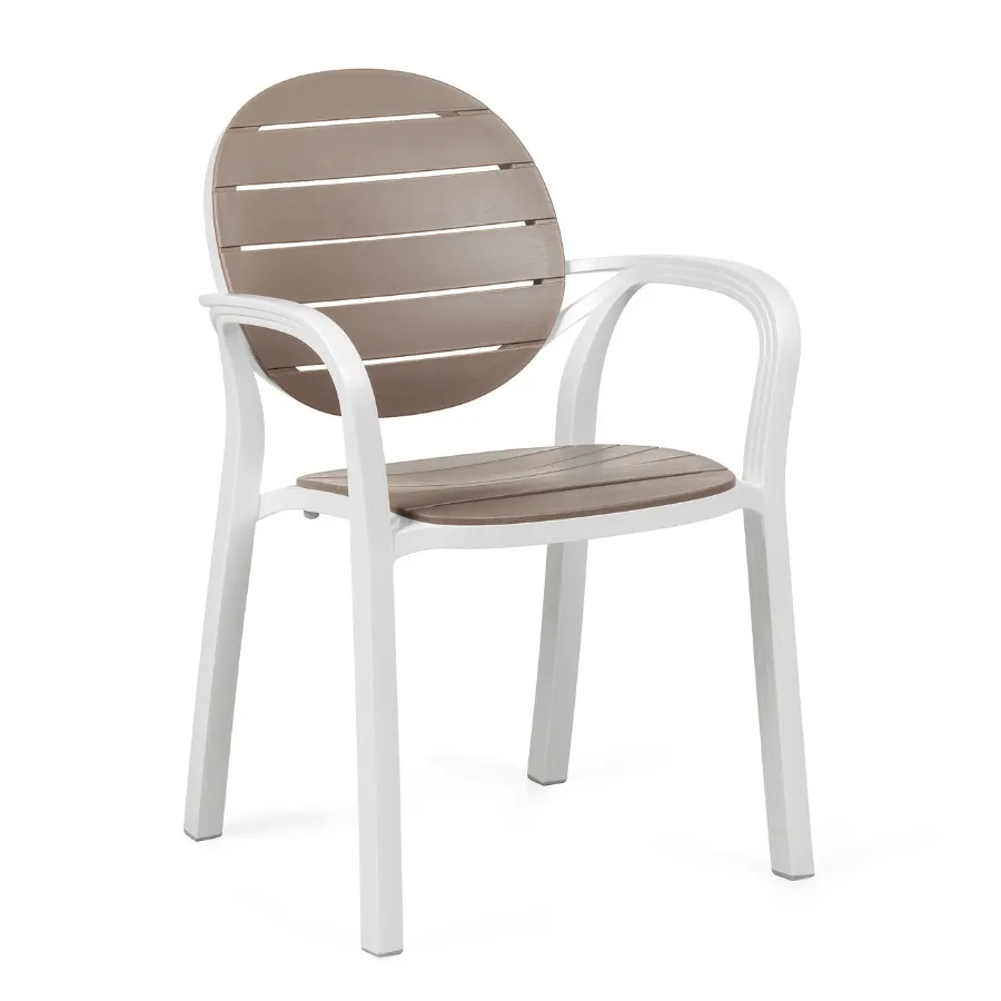 NARDI PALMA White, Taupe modern Plastic outdoor chair