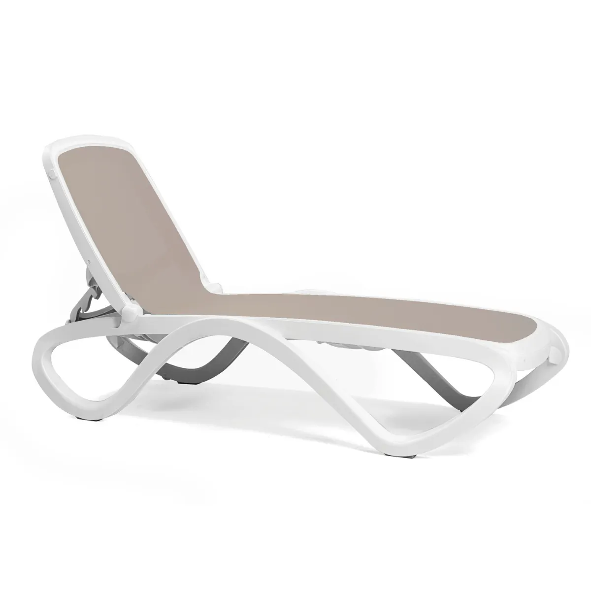 NARDI OMEGA White, Taupe classic Plastic sunbed – product image