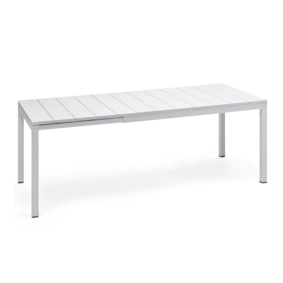 NARDI RIO 140-210 White minimalist Outdoor complete table