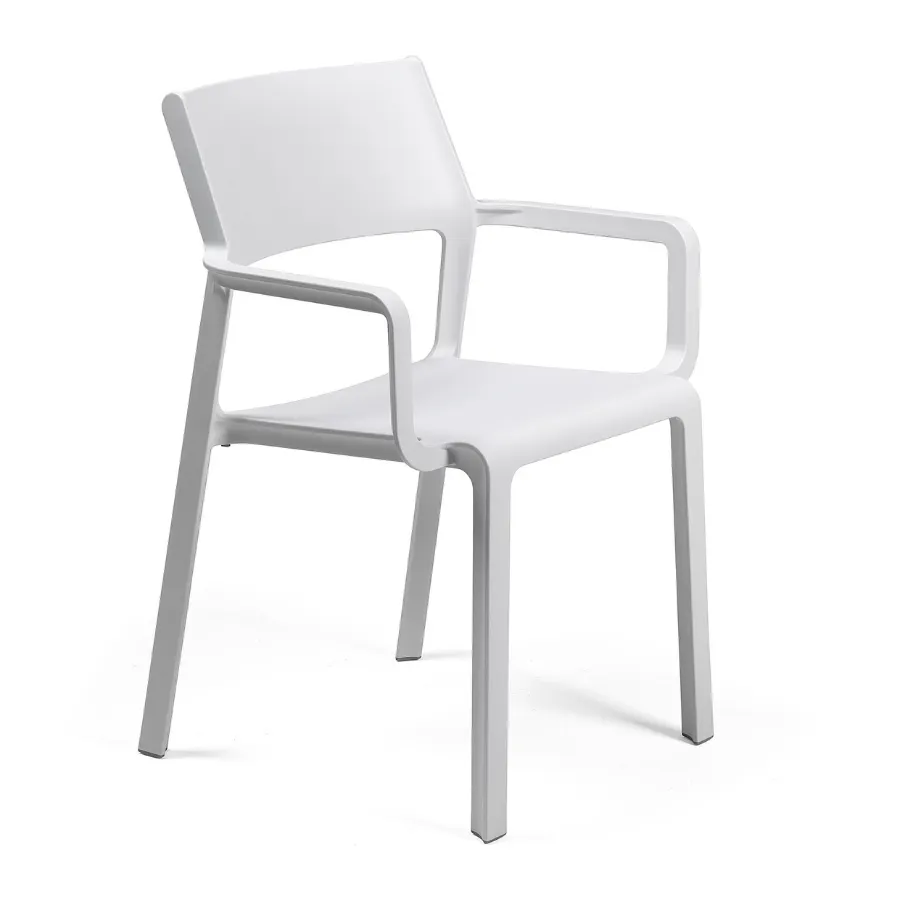 NARDI TRILL ARMCHAIR White minimalist Plastic outdoor chair