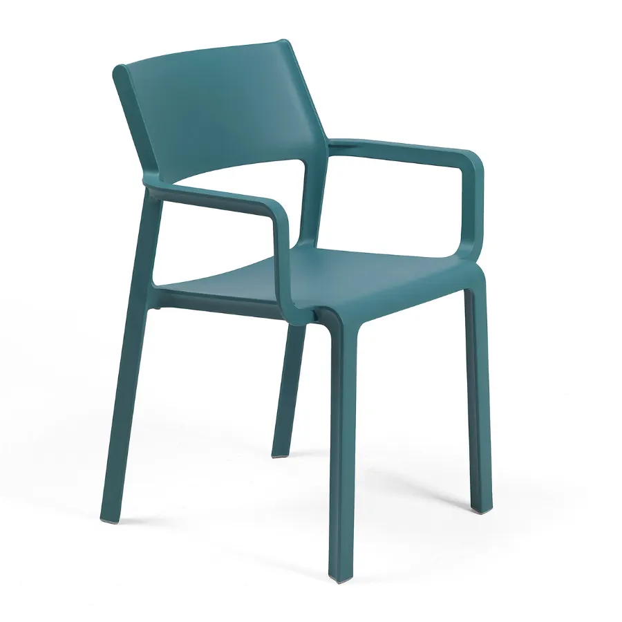 NARDI TRILL ARMCHAIR Blue minimalist Plastic outdoor chair