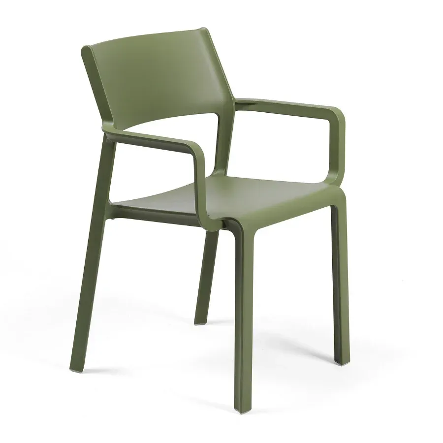 NARDI TRILL ARMCHAIR Green minimalist Plastic outdoor chair