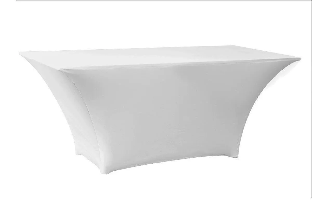 DL TABLE SPANDEX 183x76 White classic Conference, banquet spandex cover – product image