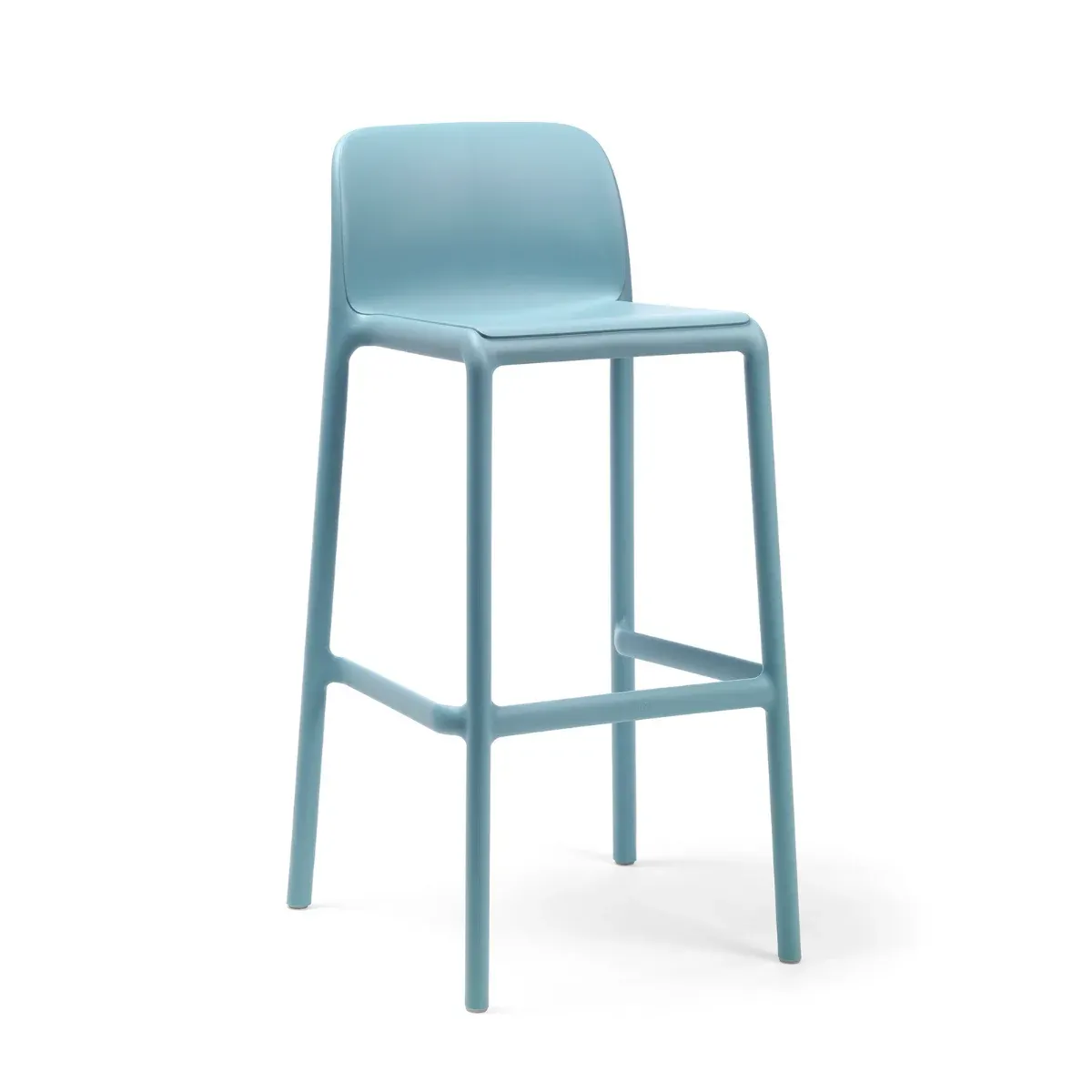 NARDI FARO Light blue design Plastic outdoor bar stool