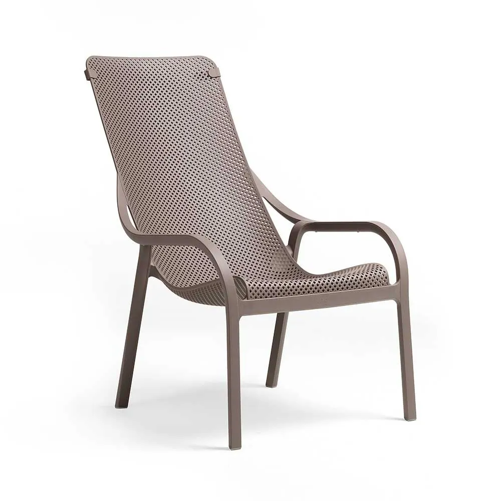 NARDI NET LOUNGE Taupe design Plastic outdoor chair