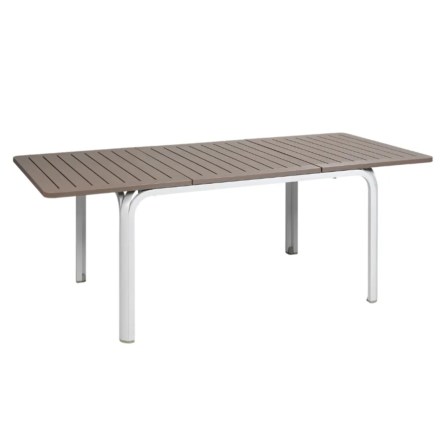 NARDI ALLORO 140-210 EXT White, Taupe modern Dining Table