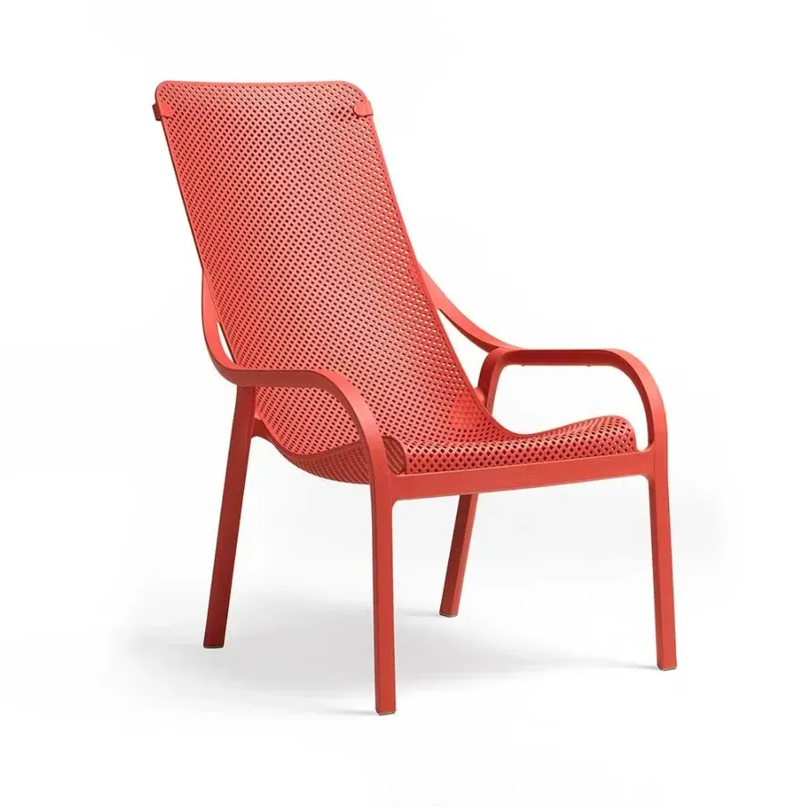 NARDI NET LOUNGE Red design Plastic outdoor chair