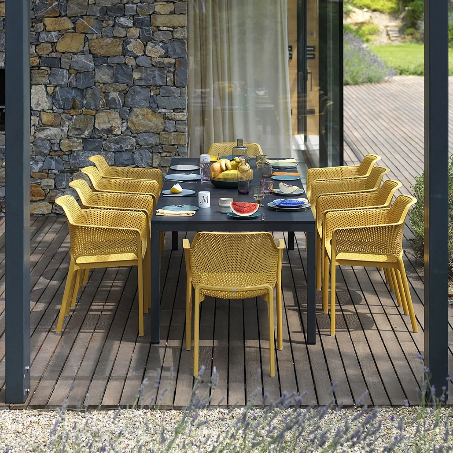 NARDI RIO 210 / NET 10 személyes Yellow minimalist Outdoor set