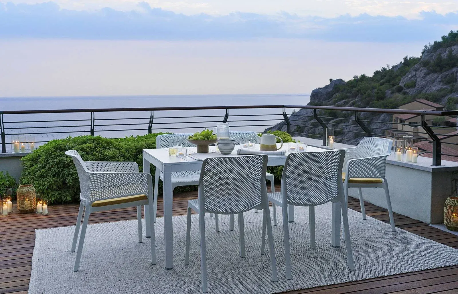 NARDI RIO 140 / NET / BIT White minimalist Outdoor set