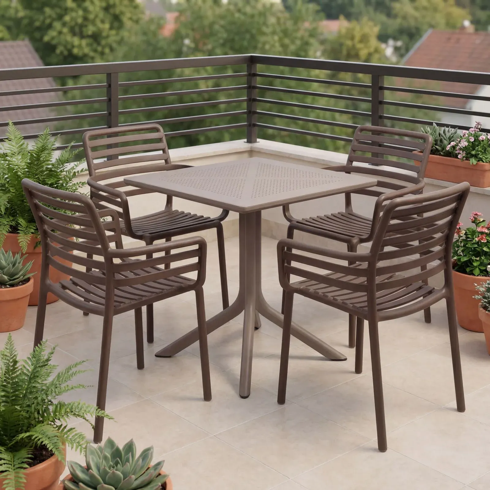 NARDI CLIP 80 Taupe / NARDI DOGA  Brown modern Outdoor set