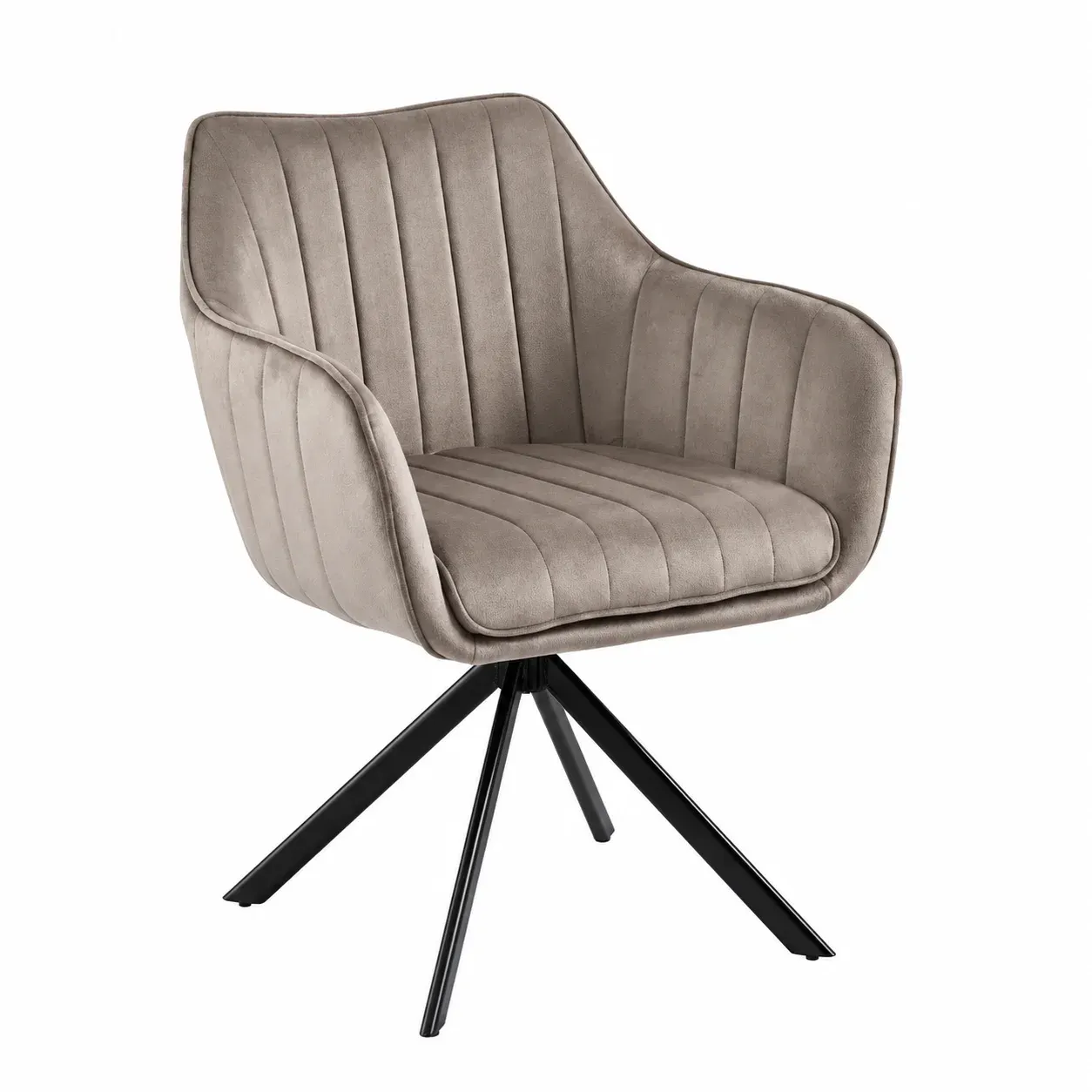 Modern taupe csatornázott fotel fekete talppal.png – termékkép