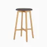 AT JESSICA Grey, Natural classic Wooden indoor bar stool