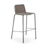 AT CANNES Grey design Polyrattan outdoor bar stool