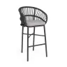 BT LASVEGAS Black design Polyrattan outdoor bar stool
