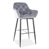 SI CHERRY VELVET 105 Grey design Upholstered indoor bar stool