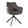 SI ZALIA Grey elegant Upholstered indoor chair