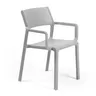 NARDI TRILL ARMCHAIR Grey minimalist Plastic outdoor chair