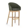 BT ZALUMA Green elegant Polyrattan outdoor bar stool